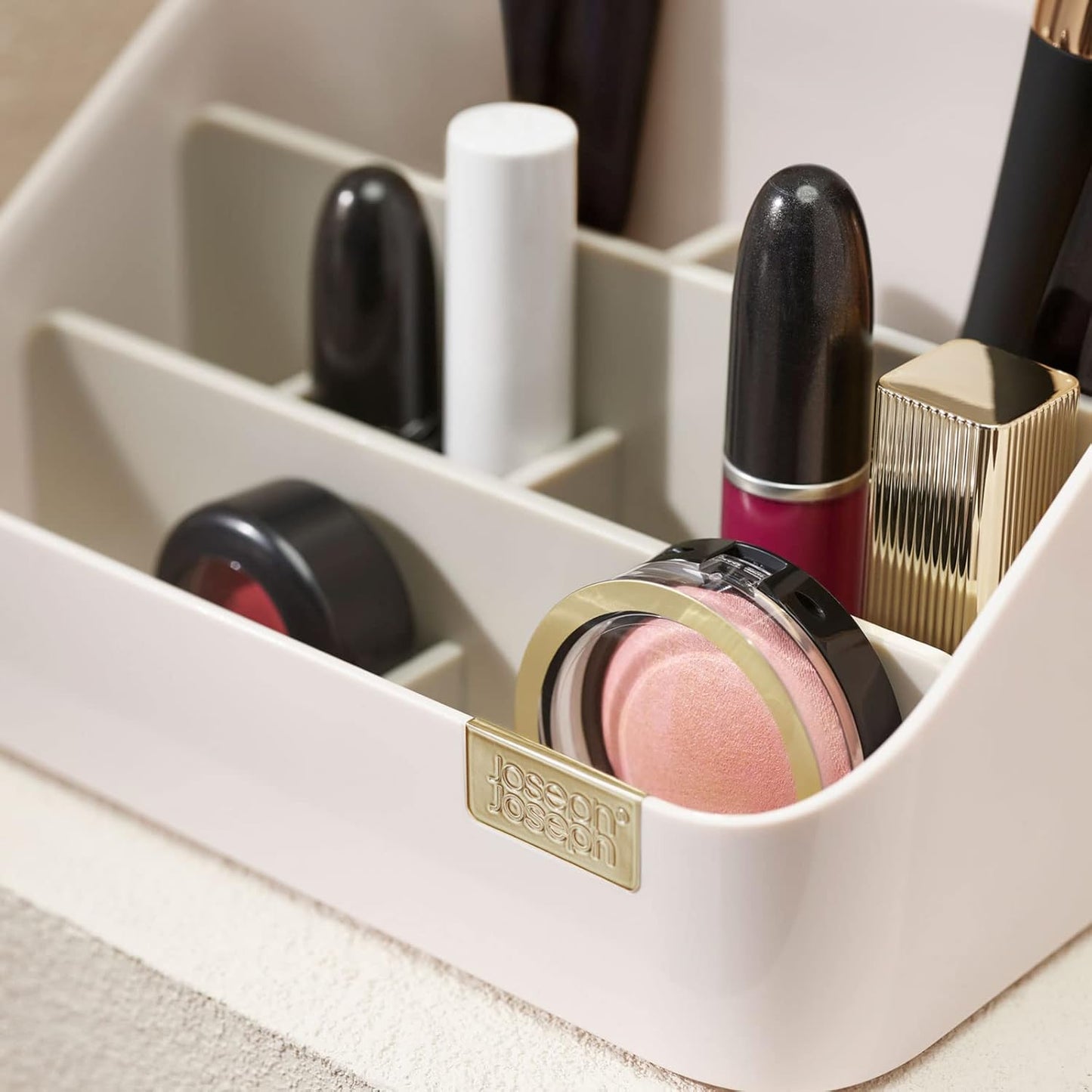 Joseph Joseph Viva Tiered Makeup Cosmetic Organiser, dismantles for easy cleaning – Shell