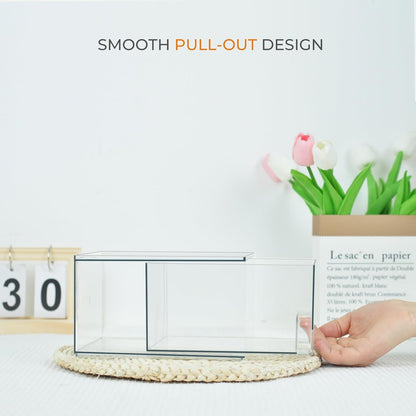 4 Pack Laundry Room Organization Storage Drawers with Labels, Clear Stackable Dryer Sheet Holder and Pod Containers, Detergent Dispenser for Laundry Room Organizing and Decor