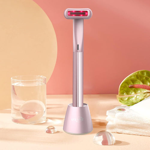 USUIE 4 in 1 Facial Wand, Red Light Therapy for Face and Neck, Facial Tools - Pink