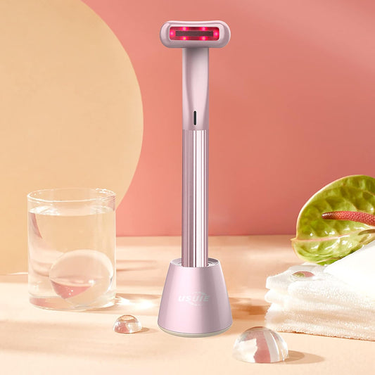 USUIE 4 in 1 Facial Wand, Red Light Therapy for Face and Neck, Facial Tools - Pink