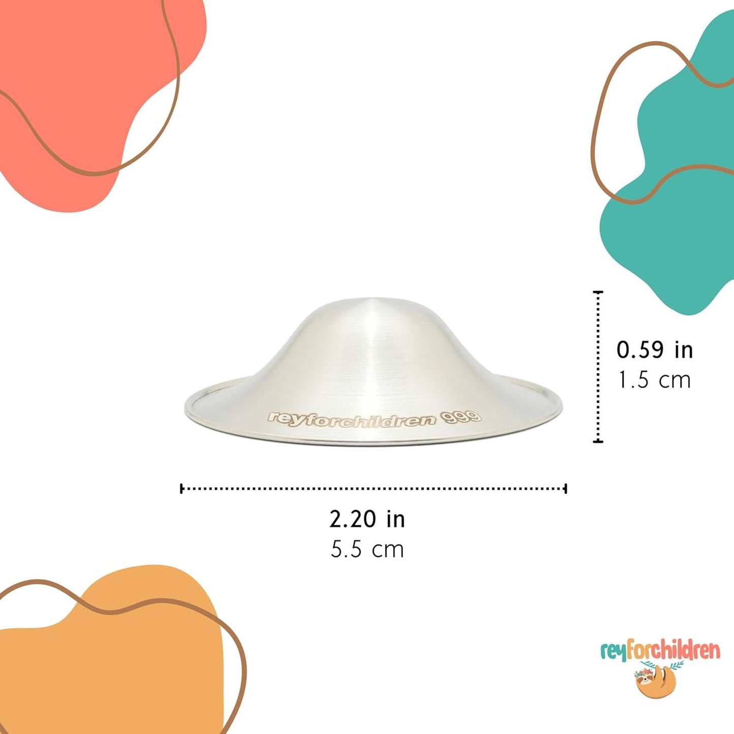 RFC Silver Nursing Cups - 999 Silver Nursing Pad - Nipple Shields Kit for Nursing Newborn - Breastfeeding Essentials - Nipple Cover Breastfeeding - With Silicone Ring & Cleaning Scotch & Carrying Case (Mat 999 Silver Nursing Cup (XL))