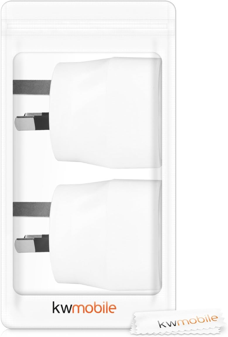 kwmobile Universal Australia Type I Adapter - 2x Travel Adapters Type-I Plug - Plug for China New Zealand Travel Plug Adapter - White