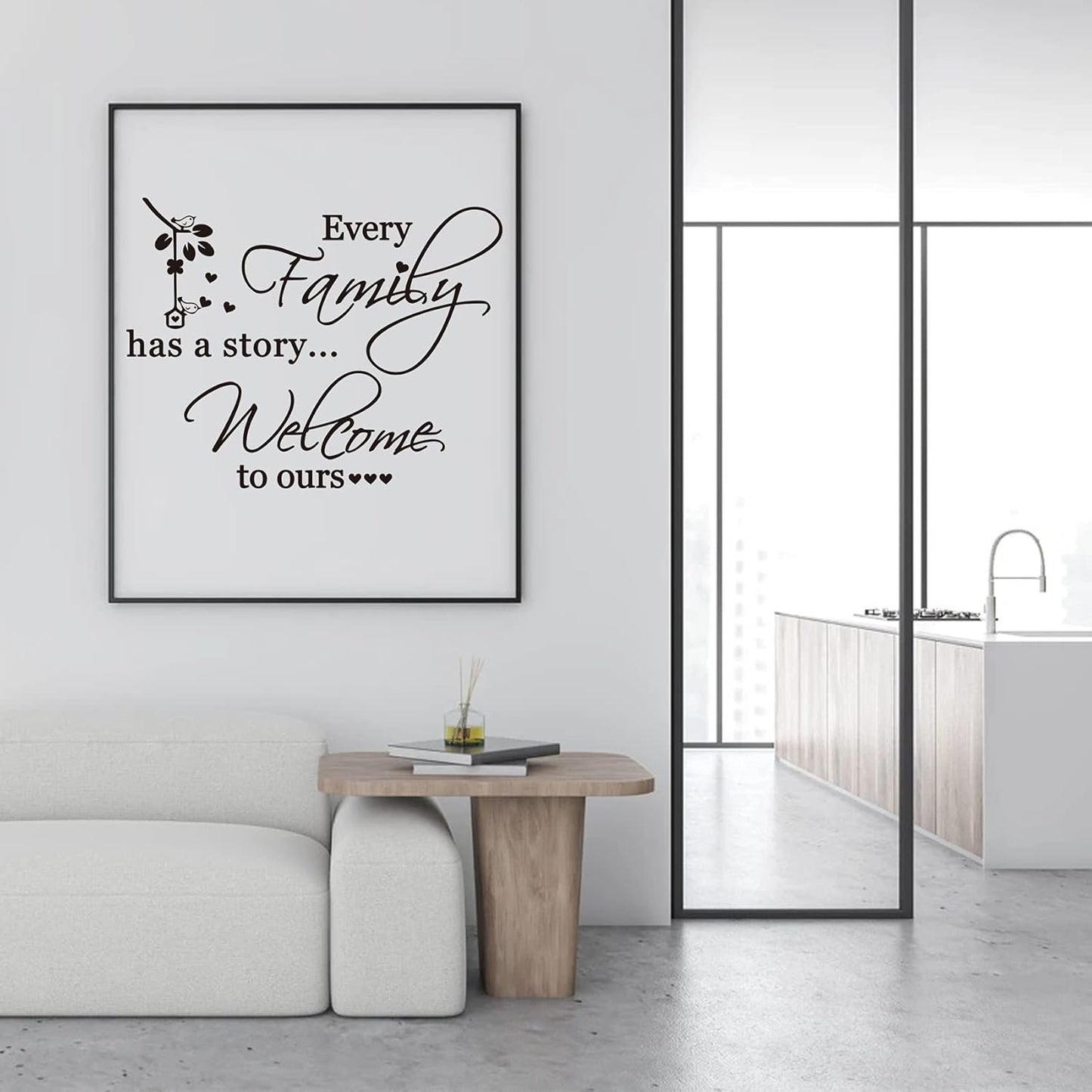 Family Wall Decor, Every Family Has a Story Welcome to Ours Quote Wall Stickers Home Decor Wallpaper, Removable Vinyl Wall Decal Art Mural for Living Room Bedroom