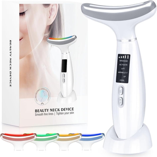 Xkimos Face Massager with Cooling Modes,Ideal Mothers Day Gift,6 Skin Modes Skin Care Tools with 4 Light Sources, Red Light Therapy with EMS Microcurrent, at-Home Anti Cellulite Massager Face Sculpting Tool,Gifts for Mum