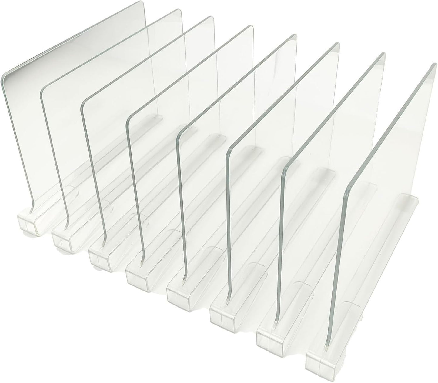 AeKeatDa 8 Pack Acrylic Shelf Dividers for Closets,Books,Clear Shelf Separators Multifunctional Shelf Divider for Kitchen Cabinets, Home,Bookcases and Others