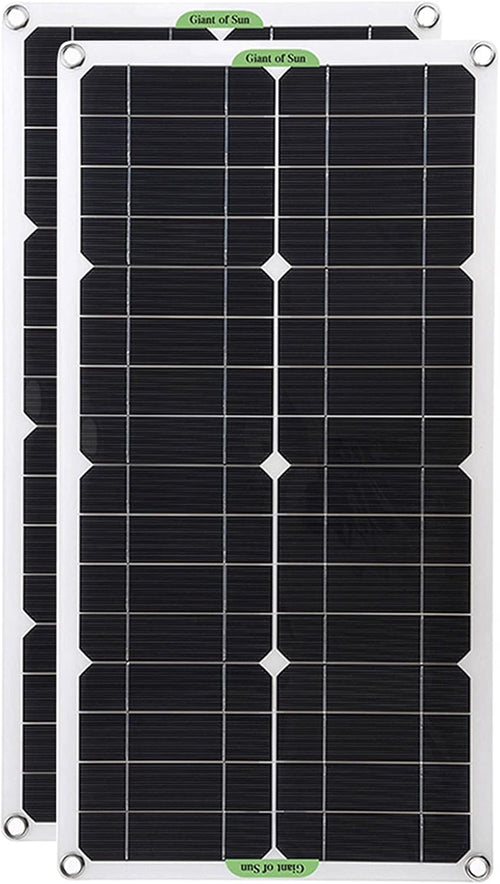 2Pcs 250W/500W Solar Panel Kit 12V USB with 100A Controller Flexible Monocrystalline Solar Power System Charger for Car RV Boat Battery Charger