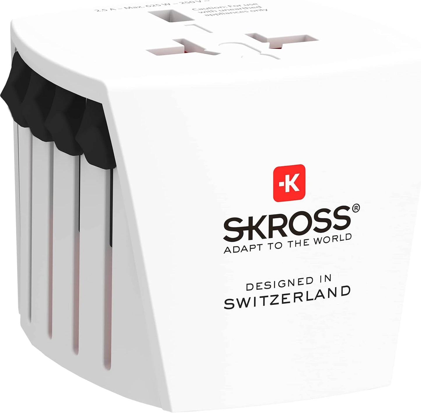 SKROSS | 1.102500 | Micro MUV | Universal Travel Adapter 2 Pole - Voltage and Power 100 V - 250 W / 250 V - 625 W - Shock Protection