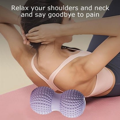 Peanut Massage Ball, Double Lacrosse Massage Roller Ball for Back Neck Shoulder Spine Legs HIPS, Myofascial Release, Trigger Points, Muscle Knots, and Yoga Therapy (Purple)