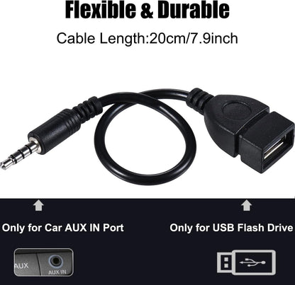 Warmstor 3.5mm (1/8 inch) AUX Audio Plug Male to USB 2.0 Female OTG Adapter Converter Cable for Playing Music with U-Disk in Your Car