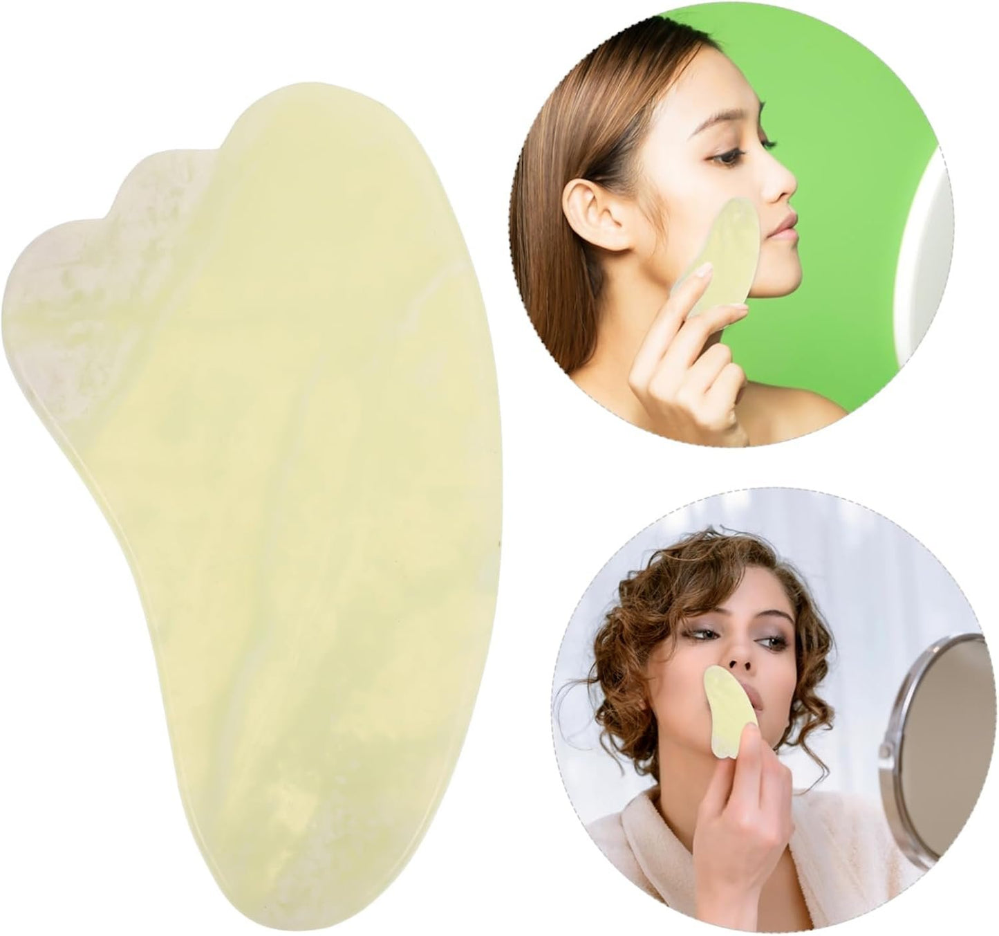 SOPOTUTU 1Pc Jade Scraping Board for Facial Massage Durable Compact Scraping Plate for Lifting Tightening