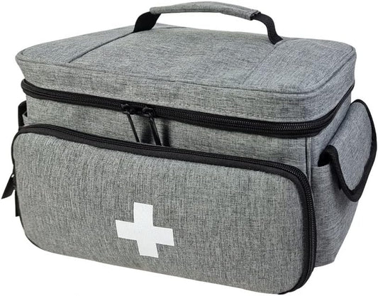 Medical Trauma Bag, Medical Equipment Bag Empty with Adjustable Divider, Nonslip Bottom, Removable Shoulder Strap, Water-Resistant Home Health Nurse Bag for Nurse, Physical Therapists, Gray