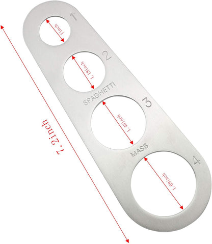 Batino 4-Hole Stainless Steel Spaghetti Measure Tool - Manual Pasta Measurer - Silver