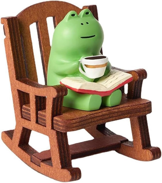 Cute Desk Accessories,Miniature Frog Figurine,Cute Frog Decor,Small Garden Statue,Funny Creative Resin Ornament,for Home Decor, Party Decor, Office, Desk, Bathroom Decoration,Shelf, Table, Garden