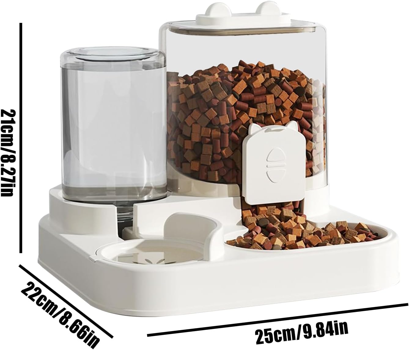 Pet Water Feeder, Automatic Feeder and Watering, Cats Water Dispenser, 2-in-1 Automatic Feeding and Watering Station, 1.8L Capacity, Gravitys Based for Dog, Cats
