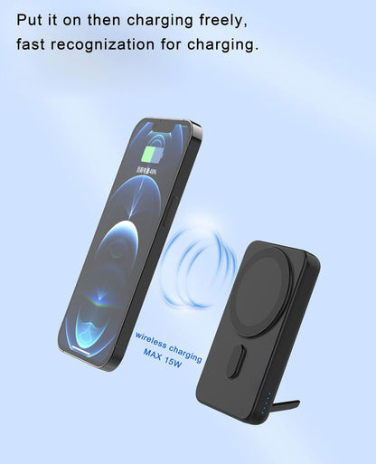 Premium 3-in-1 Wireless 10000mah Charging Station & MagSafe Power Bank for iPhone 12/13/14/15 Series, Apple Watch, & AirPods - Includes USB-C Cable & AU Wall Charger