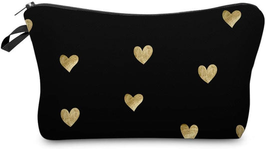 Cosmetic Bag for Women,Loomiloo Adorable Roomy Makeup Bags Travel Waterproof Toiletry Bag Accessories Organizer Liama Gifts Hearts 51356