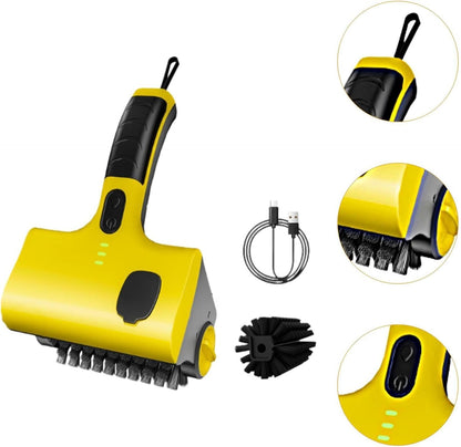 Baoblaze Electric Grill Brush Cordless Rechargeable Ergonomic Grip Sturdy Multifunction Grill Accessories Scrub Brush for Barbecue