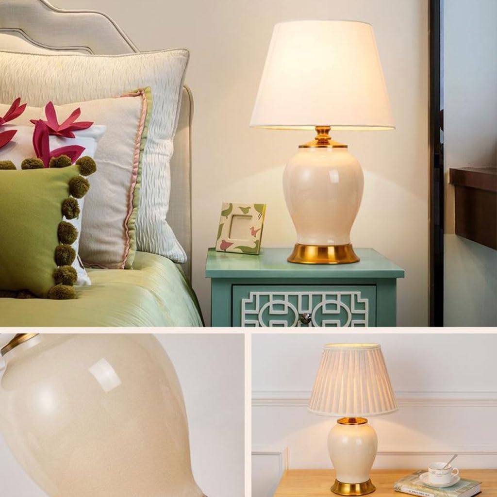 lamp Bed Lamp Home Nordic Ceramic Lamp Hotel Decoration Table Lamp Night Light Ambience Lamp Bedroom Bedside Study Reading Lamp Living Room Lamp lamp