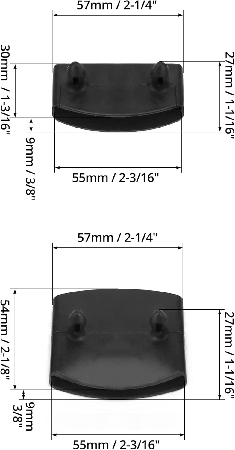 QWORK 36 Pcs Plastic Bed Slat Caps, Side and Center Bed Slats Holders Replacement for Single, Double and King Size Beds (55mm x 9mm Inside)