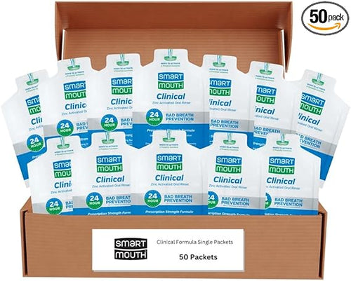 SmartMouth Clinical DDS Activated Mouthwash, Bad Breath and Bleeding Gums Support, 16 fl oz (50 Count)