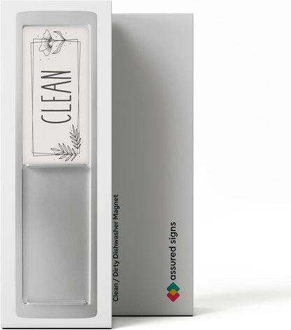 Stylish Dishwasher Magnet Clean Dirty Sign - 2 by 7 Inch - Ideal Clean Dirty Magnet for Dishwasher - Kitchen Organizer and Gadget - Nice Office, Home Farmhouse Decor