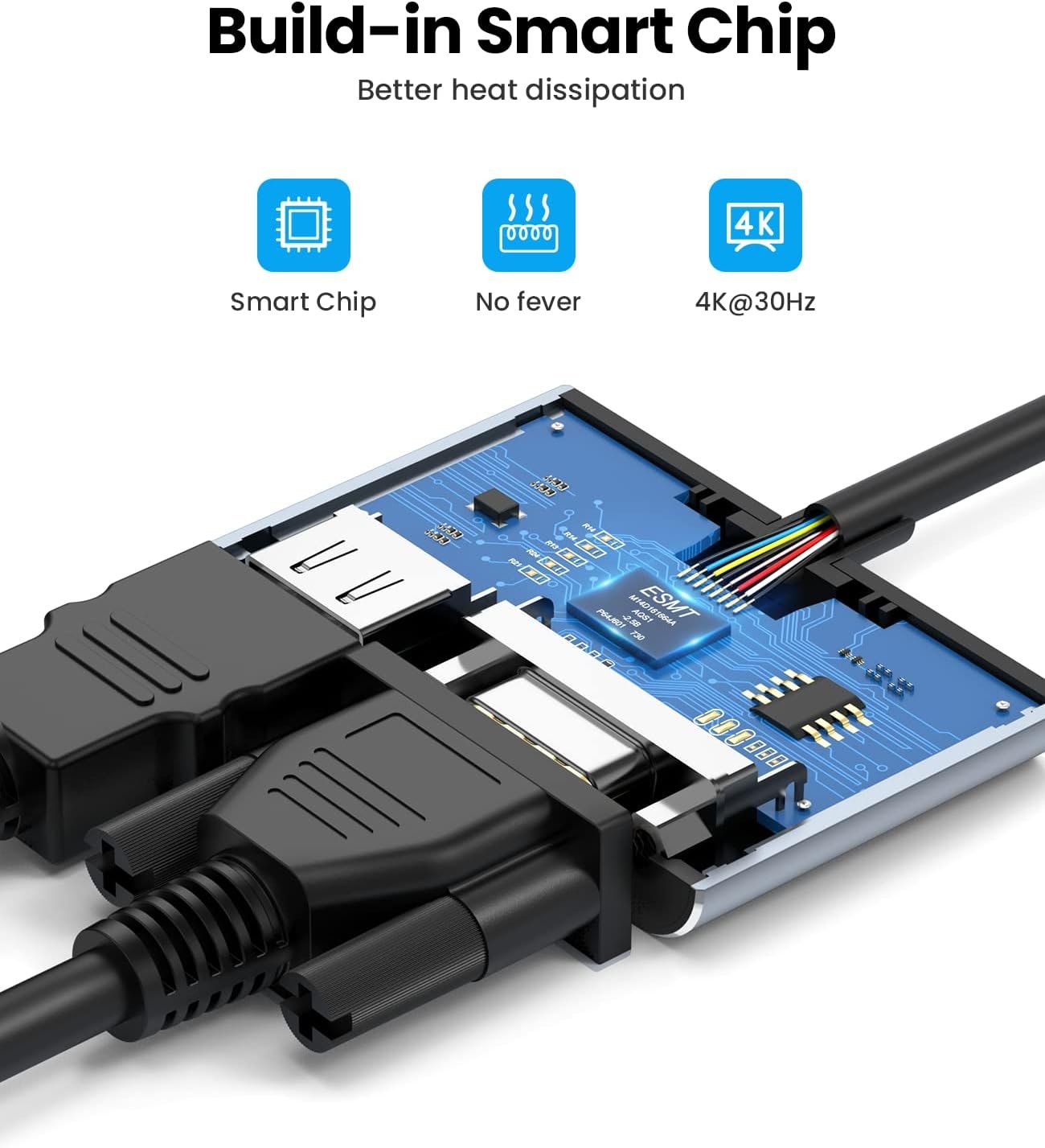 USB C to HDMI VGA Adapter,Vilcome 2-in-1 USB C Hub with 4K HDMI, 1080P VGA,Type C to HDMI Converter for MacBook/MacBook Pro 2019/2018,MacBook Air,Chromebook Pixel,LenovoYoga 720/730,Dell XPS 13