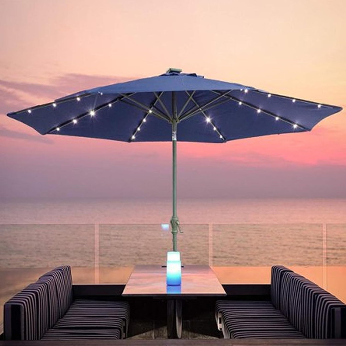 Solar Powered Umbrella Light - LED String Lamp Outdoor with Multiple Modes for Garden or Patio | Waterproof Hanging Light for Garden, Deck, Lawn, Ideal for Night Ambience and