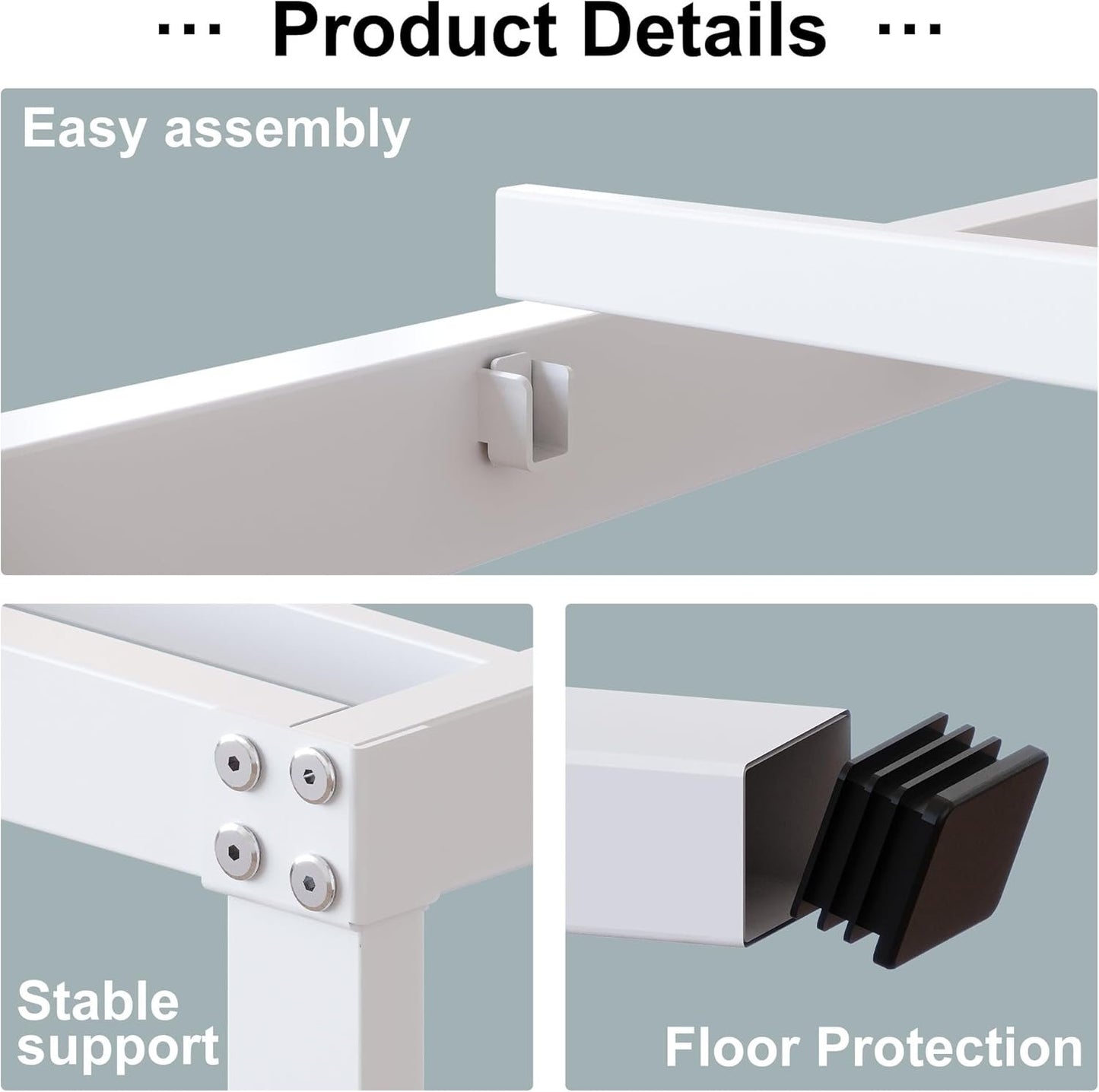 DiaOutro 18 Inch King Bed Frame Heavy Duty Metal Platform No Box Spring Needed, Maximum Storage, Easy Assembly, No Noise, White