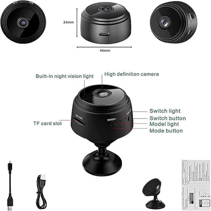 Secret Scope Camera, Secret Scope Mini Security Camera, Mini Wire-Free Monitor with Night Vision Function, WiFi Camear Outdoor Wireless 1080p HD (Black, 3)