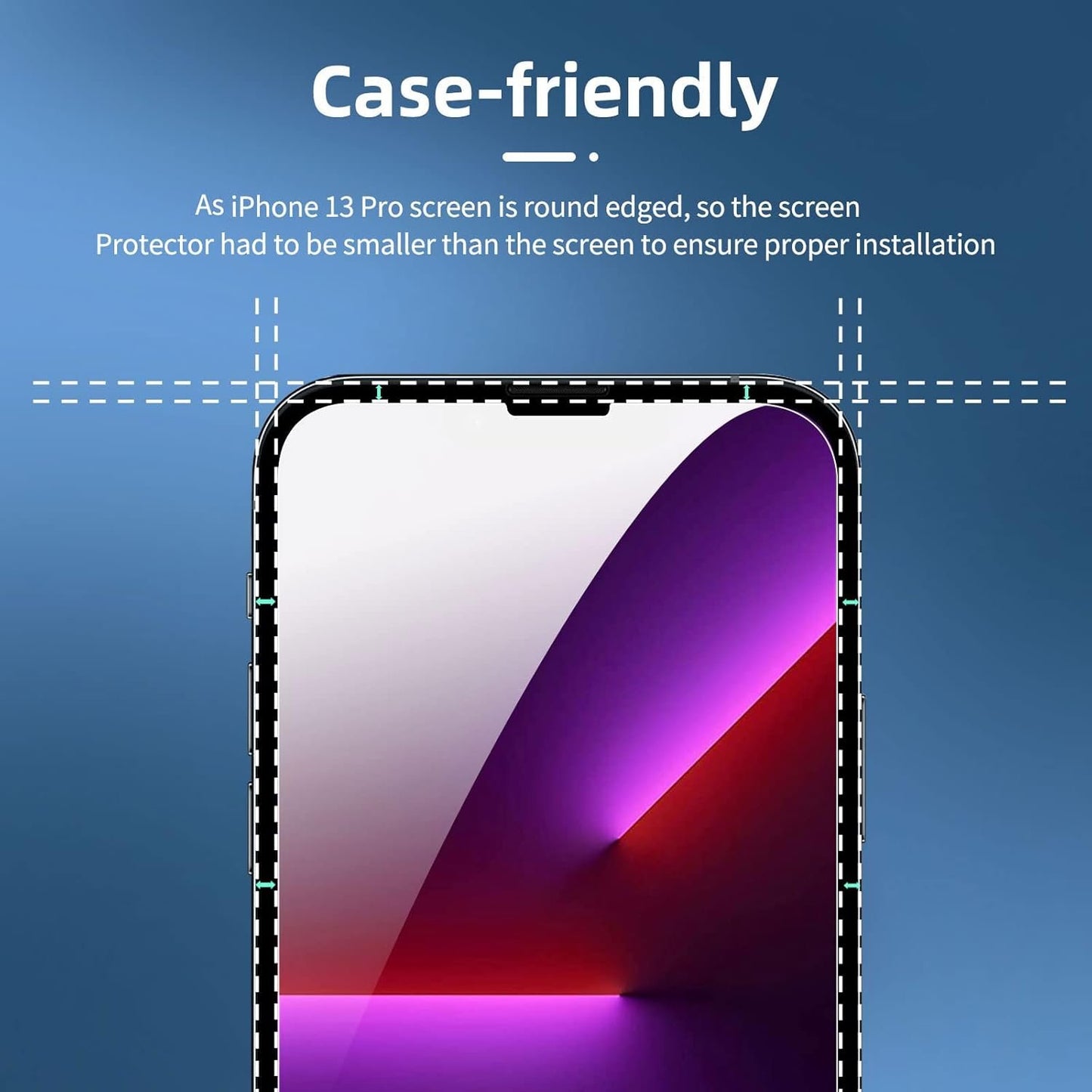 NEW'C 4 Pack, 2 x Glass Screen Protector for iPhone 13 Pro and 2 x Camera lens Protector, Scratch-Resistant, No Air Bubbles, Extremely Durable, 9H Hardness Tempered Glass