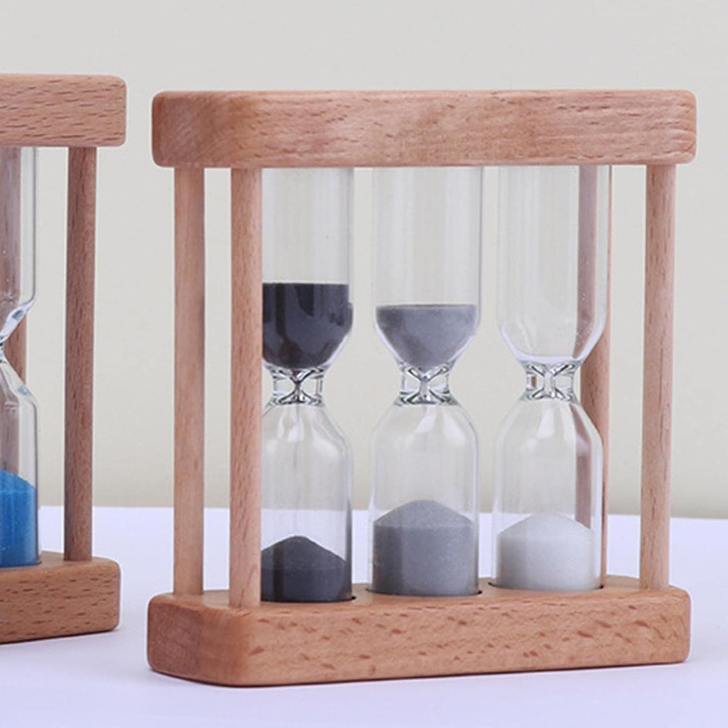 Creative 1/3/5 Minutes Wooden Sand Glass Hourglass Timer Clock Home Decoration Kitchen Utensils Gift for Childern Thermometers and Timers Simple Style Kitchen Tools and Gadgets