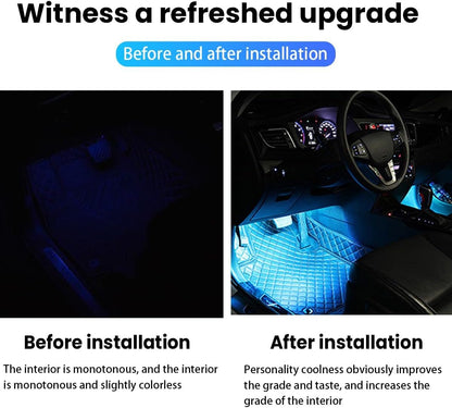 TSUGAMI Car Interior LED Lights, Universal Automotive Ambient Neon Light Kit with USB Port, Car Accessories, Gifts for Men and Women, 4 in 1 Decoration Lights for Car, Garden, Home, Party (Ice Blue)