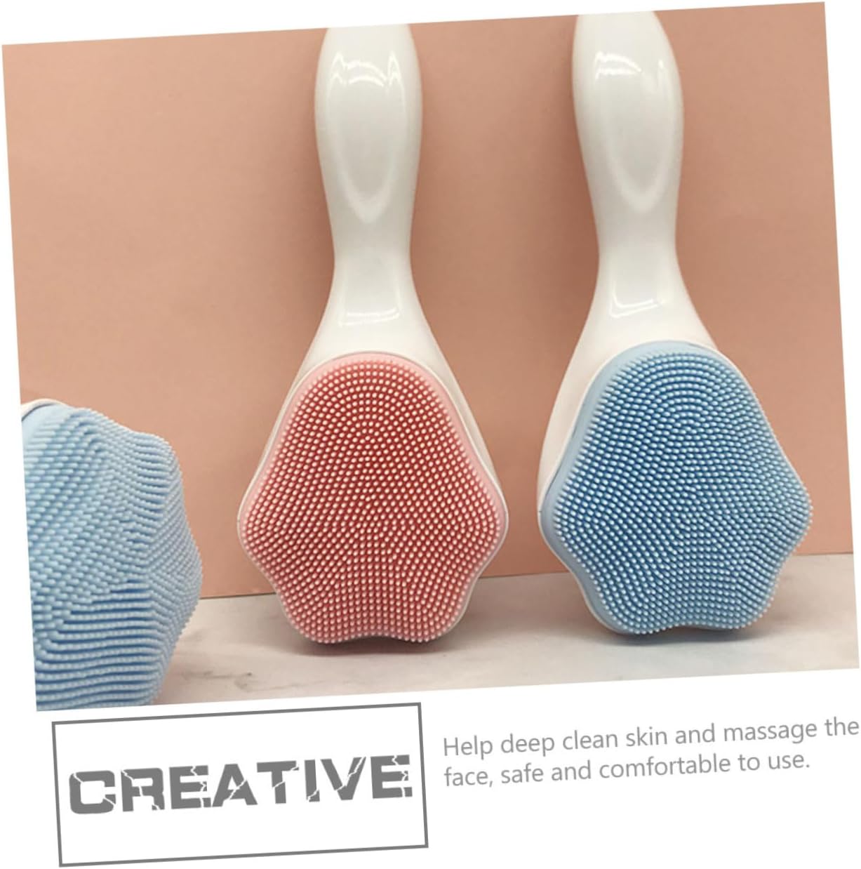 VICASKY 2Pezzi Scrubber per Siliconper Massaggio Della Strumento Manualper Esfoliazione e Detersione Facile per Tutti Tipi