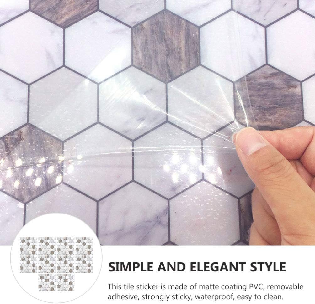 CLISPEED Tile Stickers 10 Pcs Kitchen Backsplash Tile Decals Peel and Stick Wall Sticker Self Adhesive Peel Stick Vinyl Adhesive Stickers for Staircase Home Decor Removable Wall Stickers