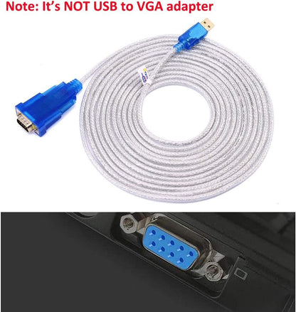 DTECH 3m FTDI USB to RS232 DB9 Male Serial Adapter Cable COM Port with FT232 Chipset Supports Windows 10 8 7 Mac Linux (10 Feet, FT232 Chip)