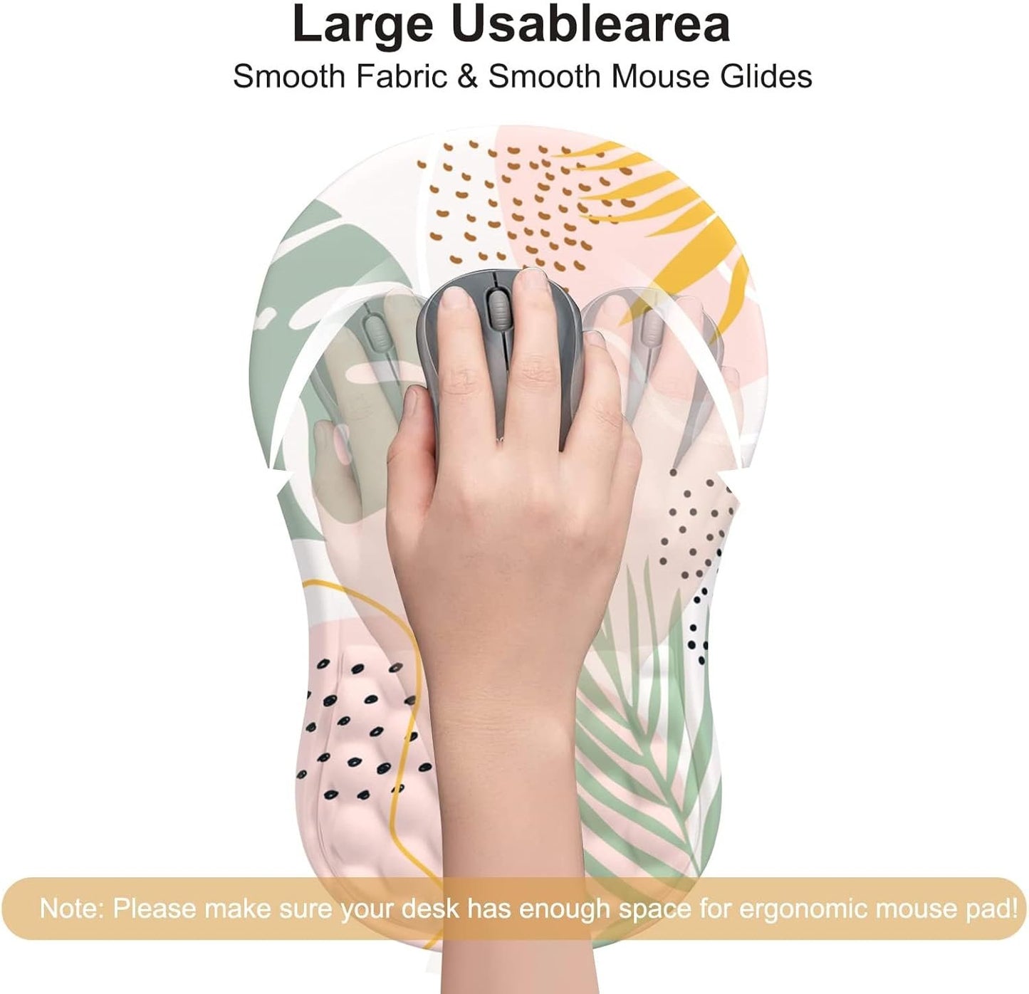 iCasso Mouse Pad with Wrist Support,Wrist Rest,Ergonomic Mouse Pad,Pain Relief Keyboard Wrist Rest, Comfortable Memory Foam Mousepad with Non-Slip PU Base Mouse Pads for Desk Computer Keyboard Home Office
