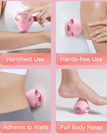Asinhe Vibrating Massage Ball with Heat & Suction Cup, Self-Massage Tool for Deep Tissue Muscle Relief, Hands-Free Physio Recovery for Back, Neck, Legs, Portable Heated Trigger Point Massager