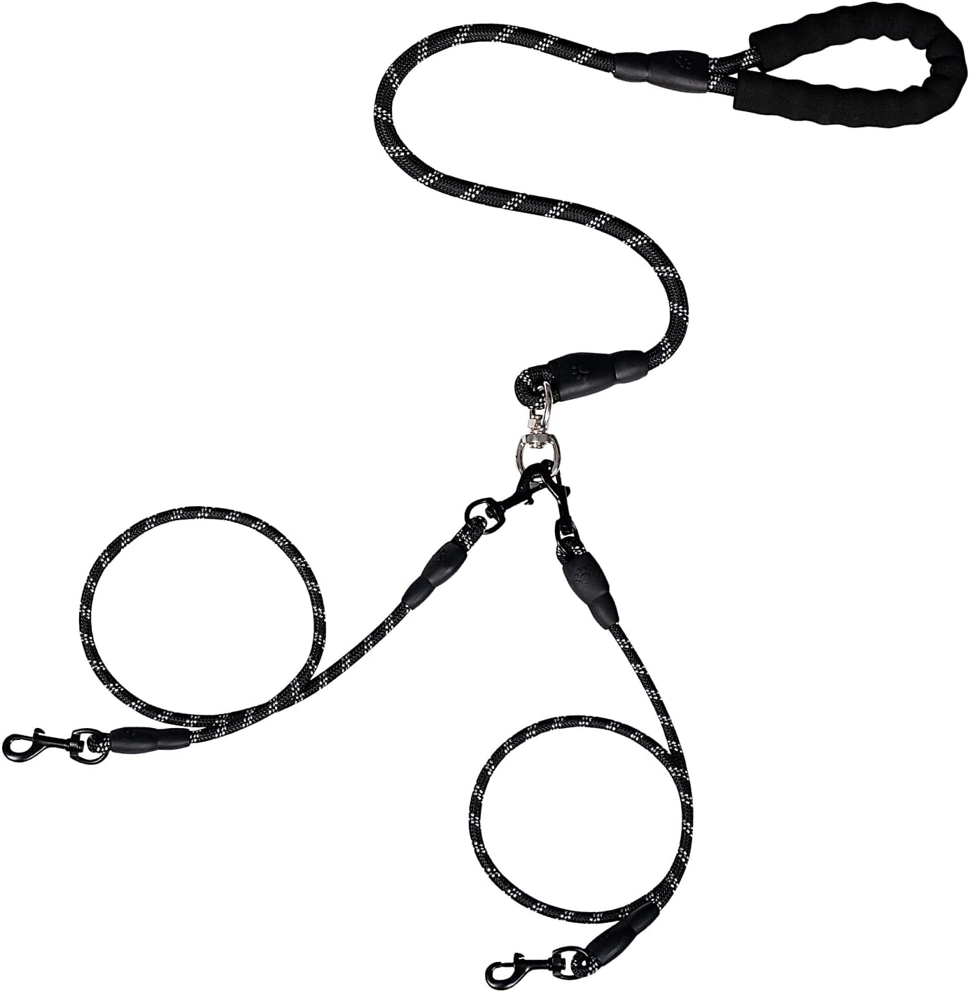 Double Dog Coupler, No Bungee Design, Heavy Duty Pet Lead, Comfortable dog handle, Shock Absorbing Walking Gear, Adjustable Outdoor Accessory for on Travel or Walks