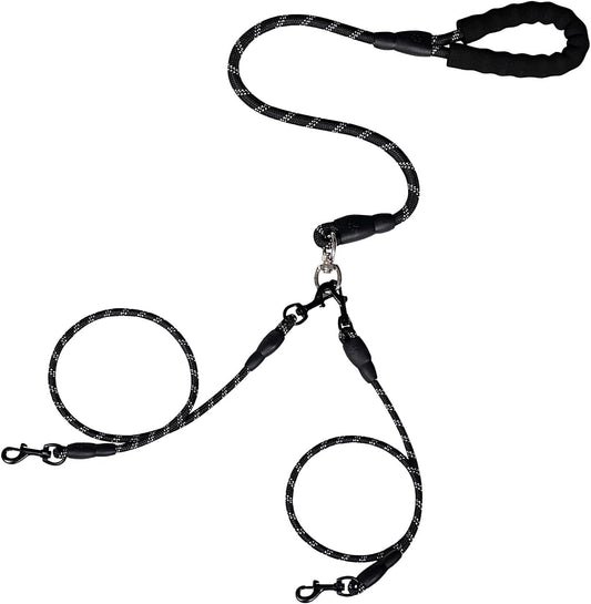 Double Dog Coupler, No Bungee Design, Heavy Duty Pet Lead, Comfortable dog handle, Shock Absorbing Walking Gear, Adjustable Outdoor Accessory for on Travel or Walks