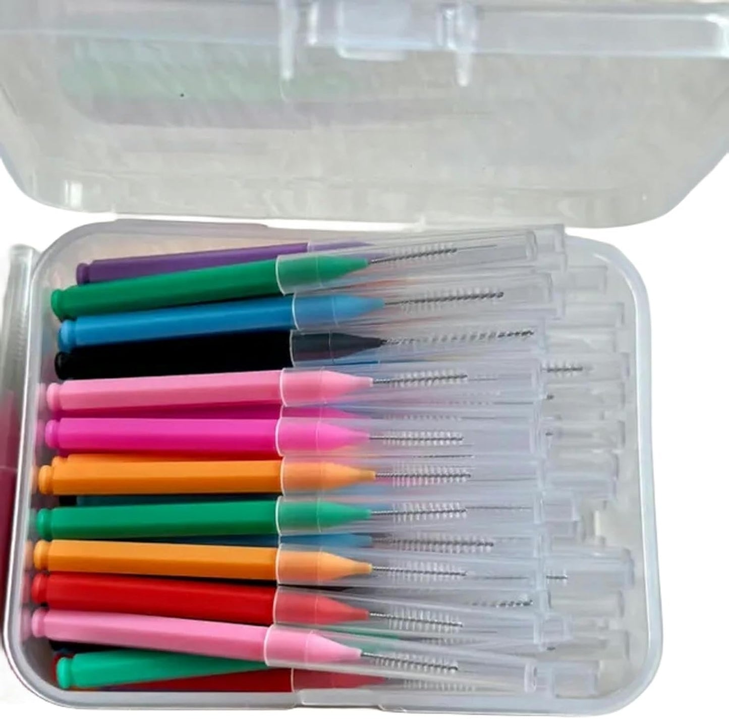 MdybF 60 Pieces/Box Push Pull Pull Intedental Brush 0.6 – 1.5 mm Cleaning Between Teeth Care Oral Orthodontic I Shape Floss – 60 Pieces Mixed