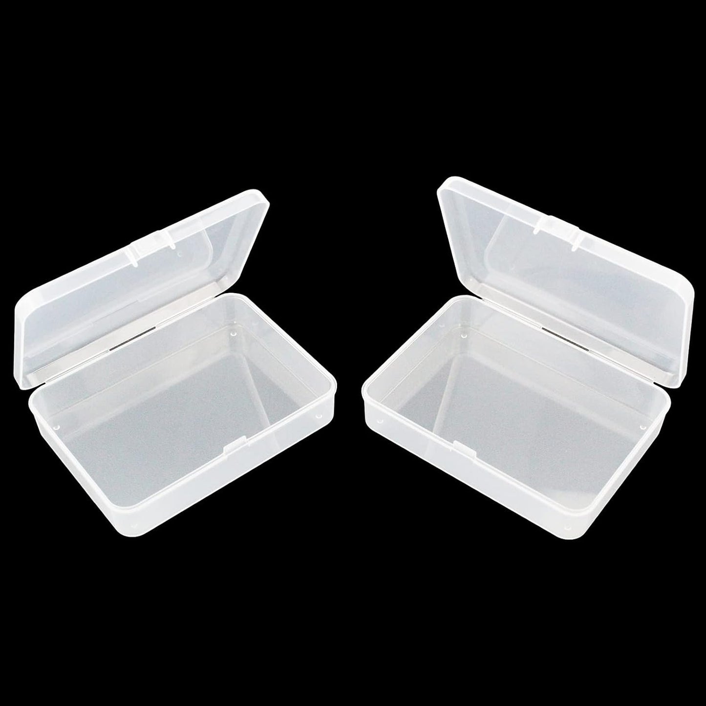 Thintinick 8-Pack Rectangular Plastic Storage Containers Box with Hinged Lid for Beads and Crafts, 4.5 x 3.3 x 1.1 inch / 115 x 85 x 28 mm (Translucent)