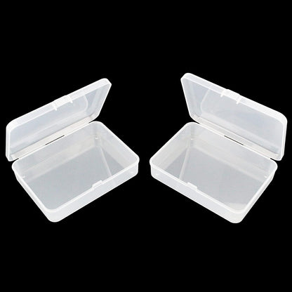 Thintinick 8-Pack Rectangular Plastic Storage Containers Box with Hinged Lid for Beads and Crafts, 4.5 x 3.3 x 1.1 inch / 115 x 85 x 28 mm (Translucent)
