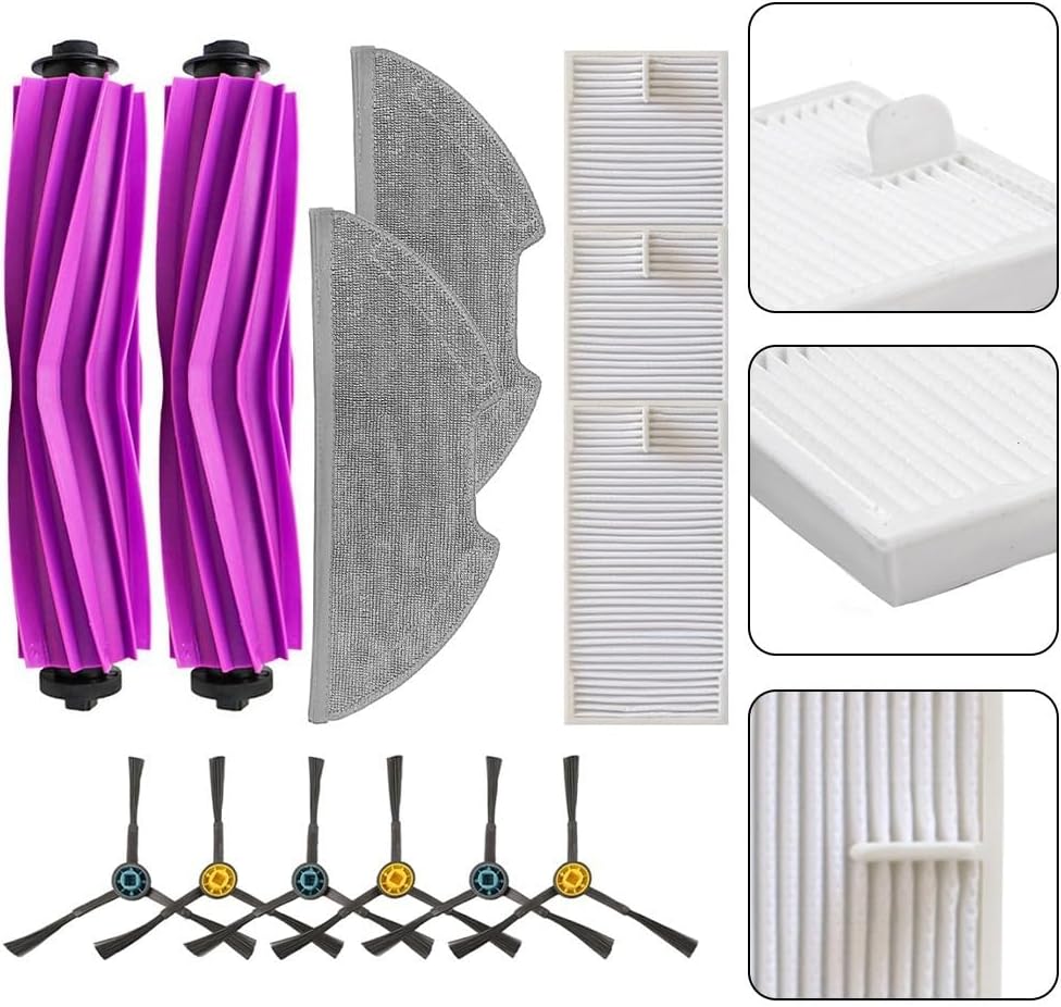Per Eureka E20 Plus Cleaning Essentials Kit di parti di ricambio con spazzole principali, filtri, panni mocio e spazzole laterali per uso domestico
