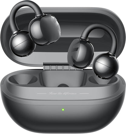 SoundPEATS POP Clip Design Fit Open Ear True Wireless Earbuds, Lightweight Comfort, Bluetooth 5.4 30H Playtime Clip Headphones, Immersive Audio, IPX5, Sports, Running, Workout Earphones, Black