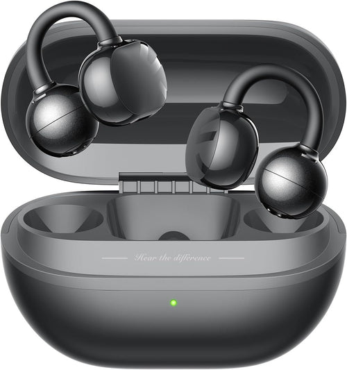 SoundPEATS POP Clip Design Fit Open Ear True Wireless Earbuds, Lightweight Comfort, Bluetooth 5.4 30H Playtime Clip Headphones, Immersive Audio, IPX5, Sports, Running, Workout Earphones, Black