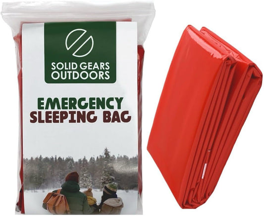 Soild Gears Outdoors Emergency Sleeping Bag Thermal - Use as Emergency, Survival Sleeping Bag, Mylar Emergency Blanket, Waterproof - Green