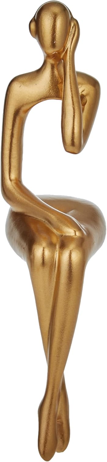 XINXUAN Gold Statue Home Decorations for Living Room,Shelf Decor Modern Bookshelf Decor Figurines Desk Sculpture Table Decor 3 Piece