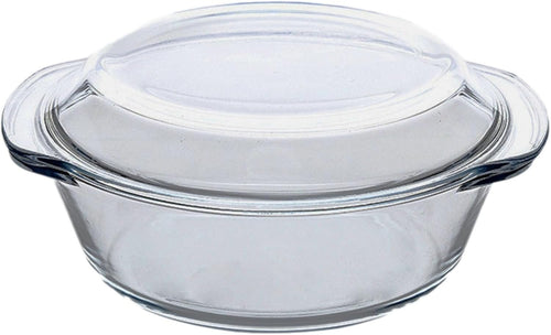 Oven Safe Glass Bowl with Lid | 1.5L/2L Borosilicate Bakeware | Microwave & Dishwasher Safe Casserole Dish for Baking Roasting Storage, Yogurt Making Oven Safe Glass Bowls with Lids (1.5L)