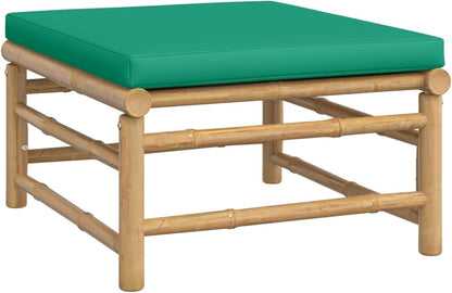 Homgoday Set Salotto da Giardino 12pz con Cuscini Verdi bambù, Lettini Prendisole, Divano Letto Mobili, Lettini da Giardino, Lettino da Piscina da Giardino per Esterno Piscina
