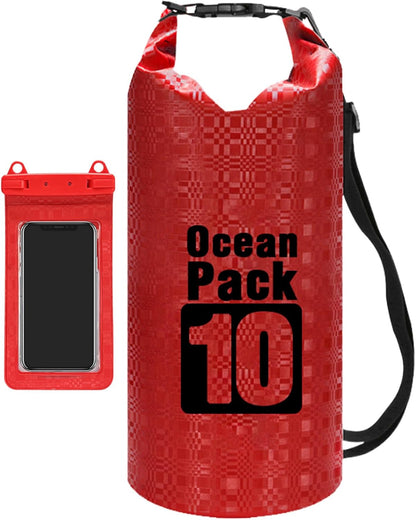 Jvjggag Waterproof Bag, Lightweight Waterproof Pouch, Roll Top Dry Backpack Storage, Ideal for Swimming Camping Hiking Commuting, Protects Gear from Water Splash Dirt Rain Outdoors